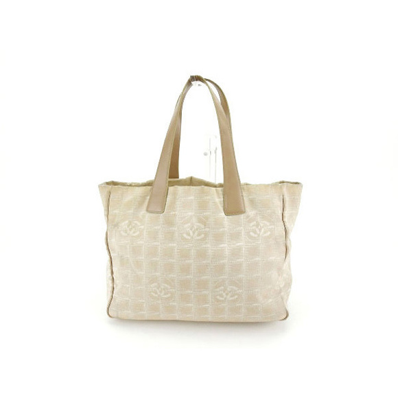 Chanel Bag Line Travel Nylon Tote Beige Mm - Picture 1 of 6
